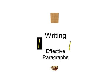 Writing Effective Paragraphs. Paragraphs Paragraphs serve to order and to develop a writer's ideas. Well-organized paragraphs follow a pattern similar.