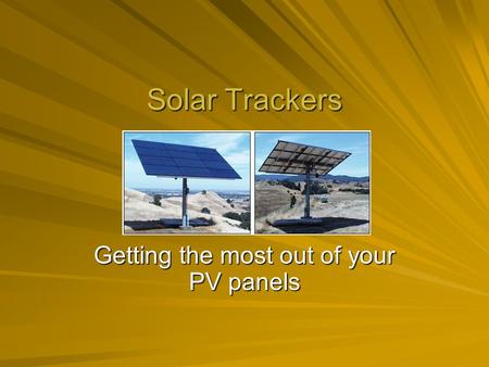 Getting the most out of your PV panels