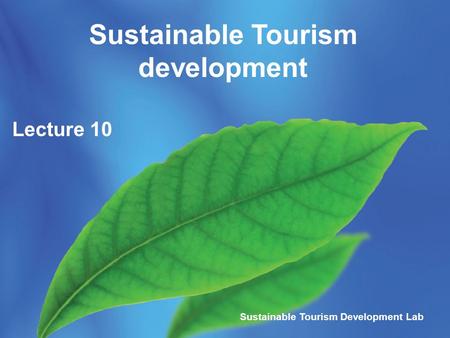 Sustainable Tourism development