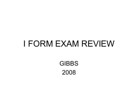 I FORM EXAM REVIEW GIBBS 2008. QUESTION: What is “Martial Law” and how did we see it used in the road to the Civil War?