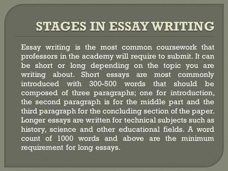 Essay writing is the most common coursework that professors in the academy will require to submit. It can be short or long depending on the topic you are.