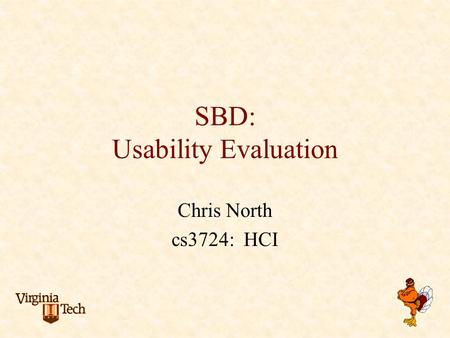 SBD: Usability Evaluation