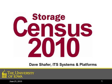 1 Dave Shafer, ITS Systems & Platforms June 25, 2010.
