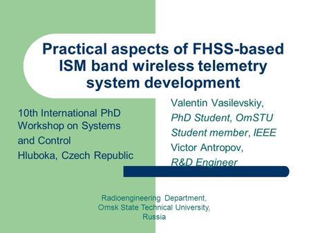 10th International PhD Workshop on Systems and Control