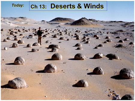 Ch 13: Deserts & Winds Today:. “We don’t survive the desert, we live here” we live here” - Pima Indian - Pima Indian “We don’t survive the desert, we.