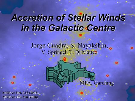 J. Cuadra – Accretion of Stellar Winds in the Galactic Centre – IAU General Assembly – Prague – p. 1 Accretion of Stellar Winds in the Galactic Centre.