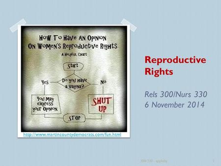 Reproductive Rights Rels 300/Nurs 330 6 November 2014 300/330 - appleby1