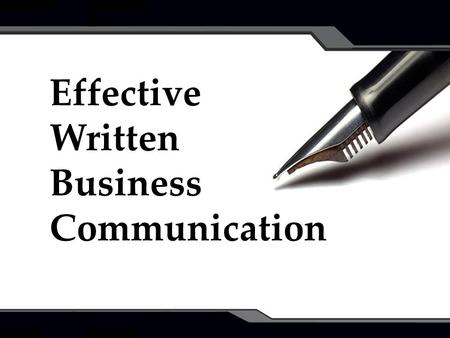 Effective Written Business Communication.