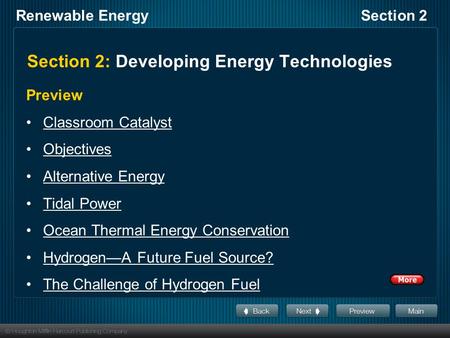 Section 2: Developing Energy Technologies