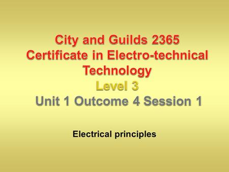 Electrical principles. Session 1 a.c circuits Objectives: To know how alternating current is produced To understand what average and RMS values are, in.