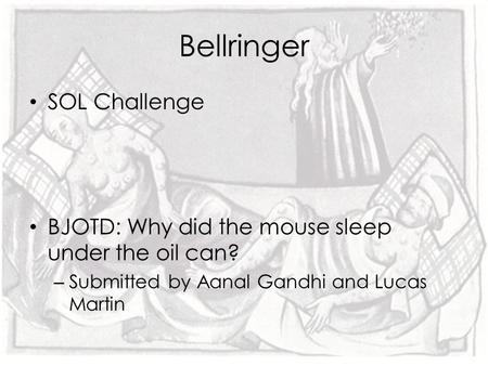 Bellringer SOL Challenge