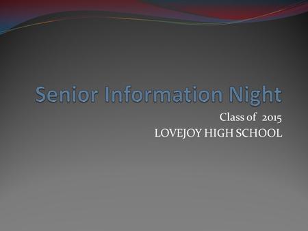 Senior Information Night