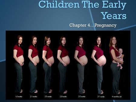 Children The Early Years Chapter 4…Pregnancy 1 1.