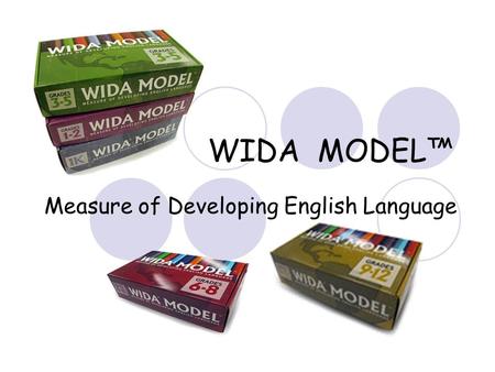 WIDA MODEL™ Measure of Developing English Language.