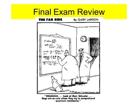 Final Exam Review. Please Return Loan Clickers to the MEG office after Class! Today!