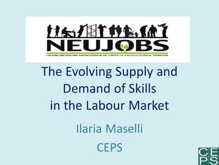 The Evolving Supply and Demand of Skills in the Labour Market Ilaria Maselli CEPS.