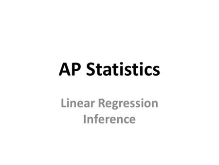 Linear Regression Inference