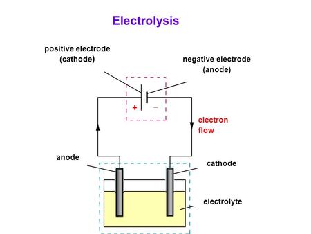 negative electrode (anode) positive electrode (cathode)