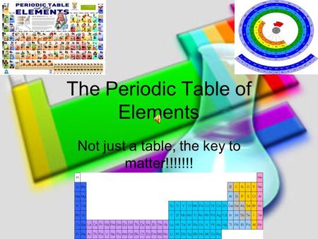 The Periodic Table of Elements Not just a table, the key to matter!!!!!!!