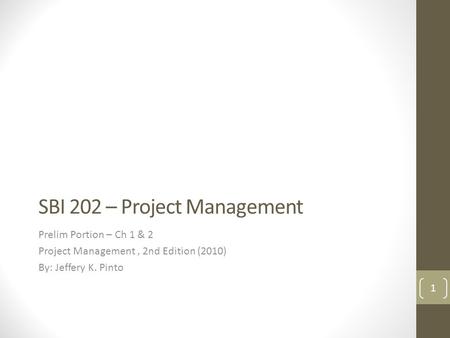 SBI 202 – Project Management