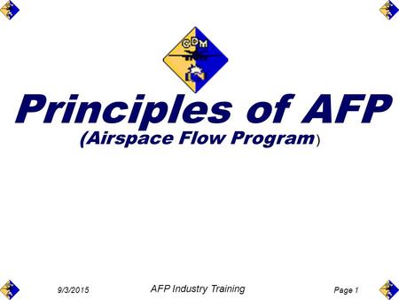 Page 19/3/2015 AFP Industry Training Principles of AFP (Airspace Flow Program )