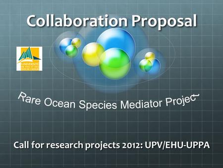 Collaboration Proposal Call for research projects 2012: UPV/EHU-UPPA.