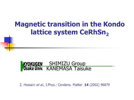 Magnetic transition in the Kondo lattice system CeRhSn2