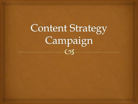 Content Strategy Campaign