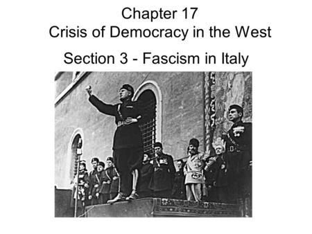 Chapter 17 Crisis of Democracy in the West