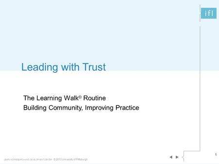 Leading with Trust The Learning Walk® Routine