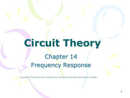 Chapter 14 Frequency Response