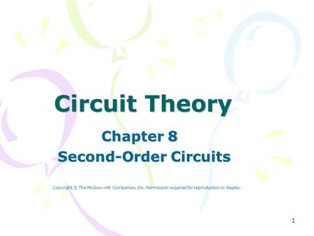 Chapter 8 Second-Order Circuits