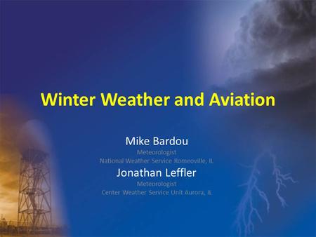 Winter Weather and Aviation