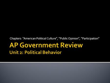 AP Government Review Unit 2: Political Behavior