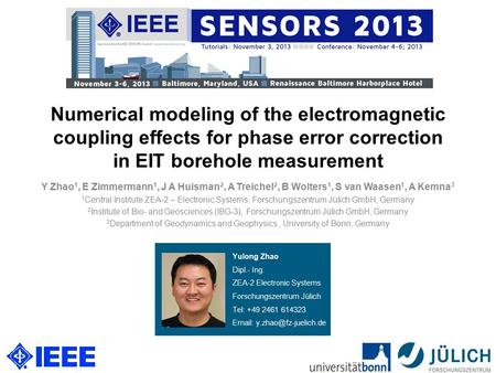 Numerical modeling of the electromagnetic coupling effects for phase error correction in EIT borehole measurement Y Zhao1, E Zimmermann1, J A Huisman2,