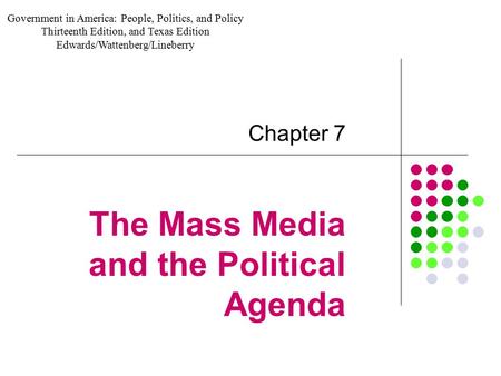 The Mass Media and the Political Agenda