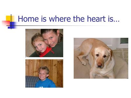 Home is where the heart is…. Nutrition Chapter 7.