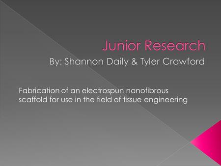 Fabrication of an electrospun nanofibrous scaffold for use in the field of tissue engineering.
