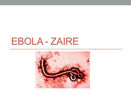 EBOLA - ZAIRE. PPE – Personal Protection Equiptment.