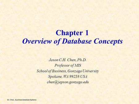 Chapter 1 Overview of Database Concepts
