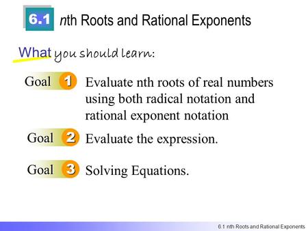 nth Roots and Rational Exponents