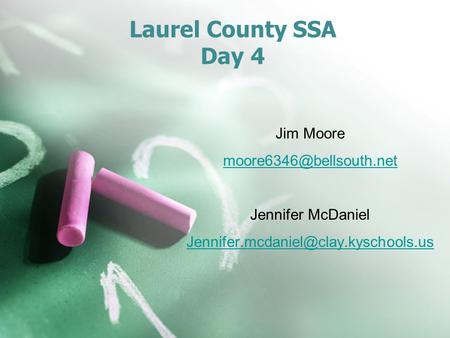 Laurel County SSA Day 4 Jim Moore Jennifer McDaniel