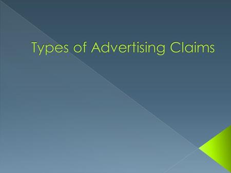 Types of Advertising Claims