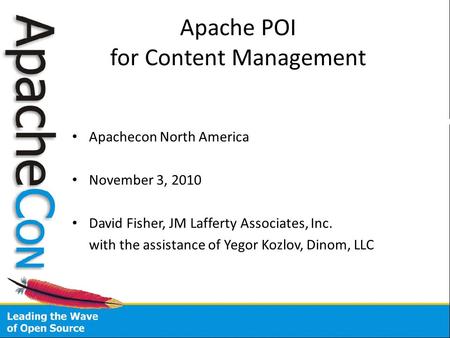 Apache POI for Content Management