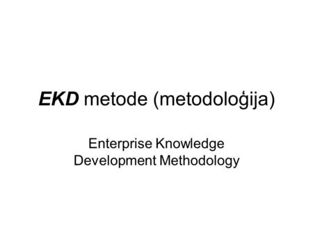 EKD metode (metodoloģija)