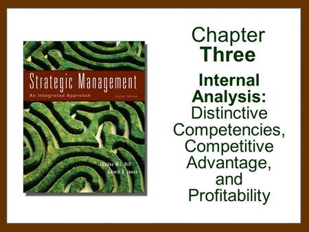 Chapter Three Internal Analysis: Distinctive Competencies, Competitive Advantage, and Profitability.