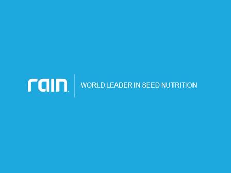 WORLD LEADER IN SEED NUTRITION. MARKETING TREND Herbs, capsules, essential oils, and exotic juices. Billions in sales, hundreds of millionaires.