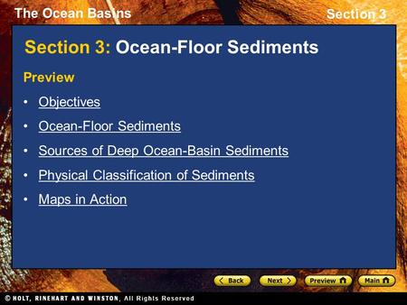 Section 3: Ocean-Floor Sediments