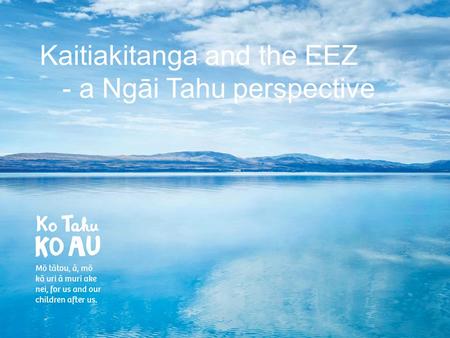 Kaitiakitanga and the EEZ - a Ngāi Tahu perspective.
