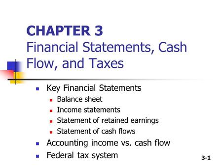 balance sheet income statement cash flow retained earnings